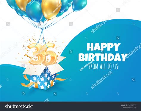 Celebrating 36 Th Years Birthday Vector Stock Vector (Royalty Free ...
