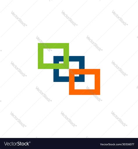 Square box line logo template design eps Vector Image