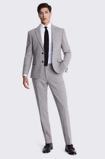 Slim Fit Stone Donegal Tweed Suit