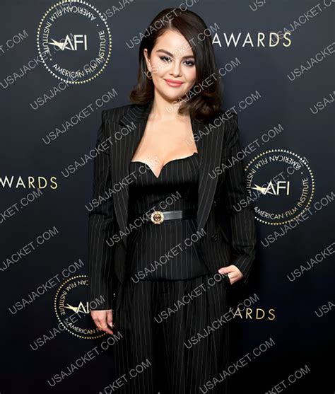 Selena Gomez AFI Awards Pinstripe Blazer USA Jacket