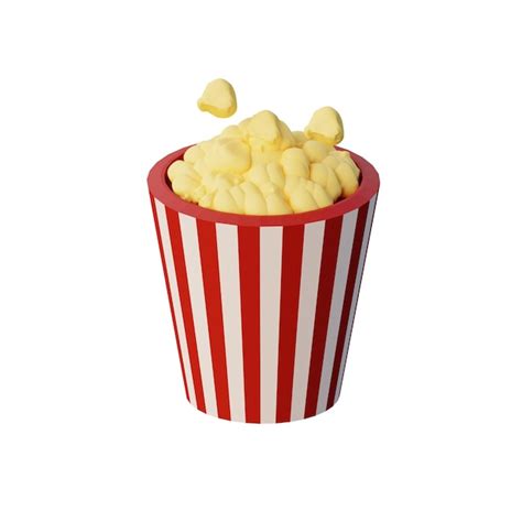 Premium Photo 3d Popcorn Illustration