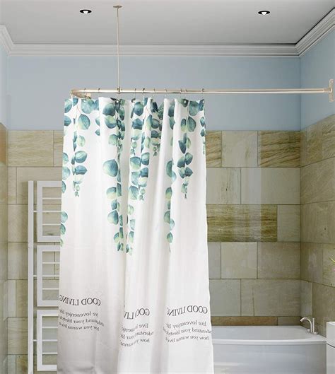 L Shaped Shower Curtain Rod, Bathroom Bathtub Corner Shower Curtain Rod ...