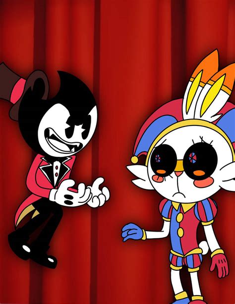 Caine Bendy And Pomni Scorbunny By Littenrulez On Deviantart