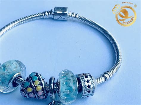 Lắc Tay BẠc Pandora Charm ThẠch Anh Xanh Dương Phong Thủy