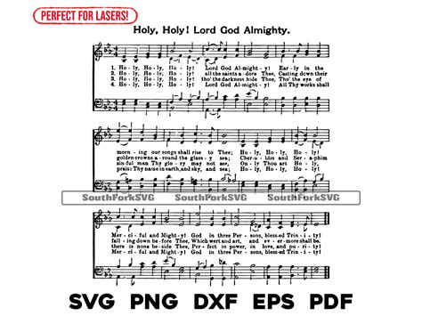 Holy Lord God Almighty Hymn Sheet Music Svg Png Dxf Eps Pdf Graphic