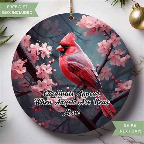 Custom Name In Loving Memory Memorial Cardinal Bird Ornament Cardinal