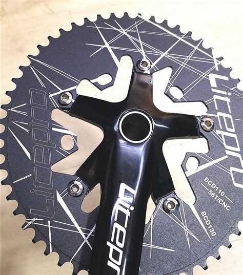 56t Oval Chainring Hollowtech Crankset 130bcd 24mm Spindle 170mm Arm Length Litepro For Folding