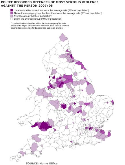 Bbc Mark Eastons Uk Map Of The Week Serious Violence