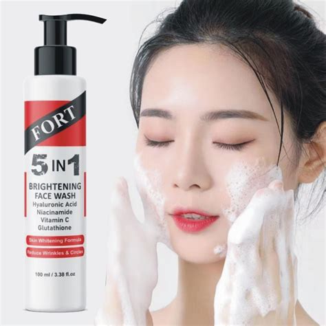 Fort 5 In 1 Whitening Face Wash Glow Enhancing Cleanser For Radiant