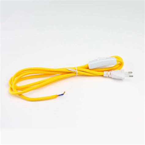 Cable Textil Con Interruptor Y Enchufe X Mm M Amarillo