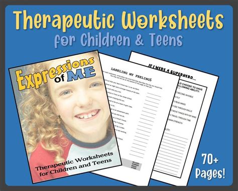 Therapeutic Worksheets For Children And Teens Journal Pages Etsy