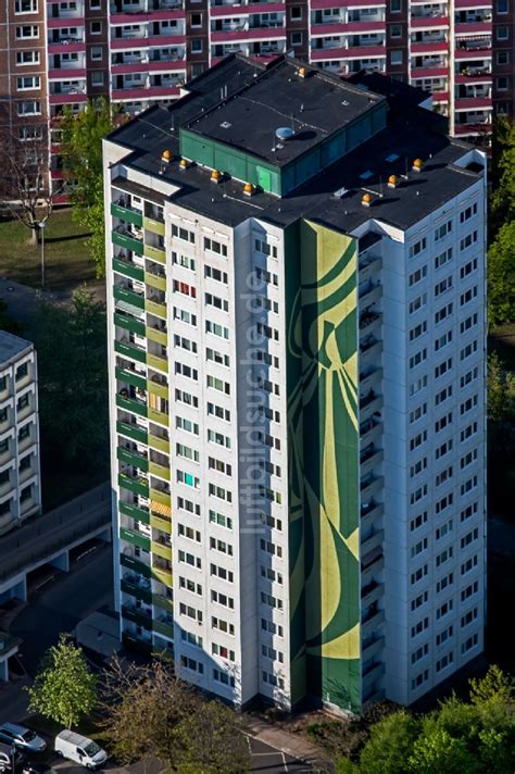 Erfurt Von Oben Hochhaus Geb Ude Im Wohngebiet Im Ortsteil Moskauer