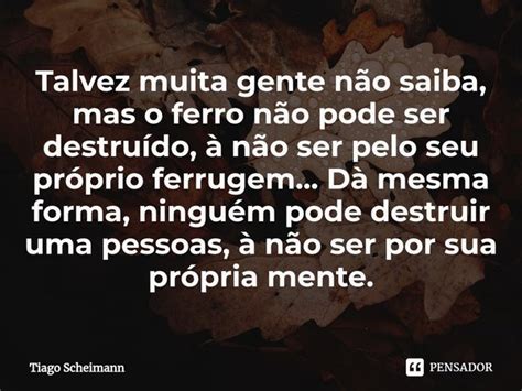 ⁠talvez Muita Gente Não Saiba Mas O Tiago Scheimann Pensador