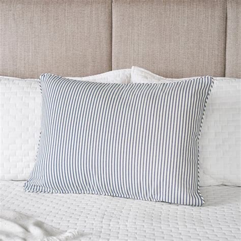 Ticking Stripe Pillow Sham Standard Size Blue Daniel Dry Goods