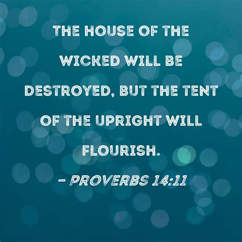 Proverbs The House Of The Wicked Will Be Destroyed But The Tent