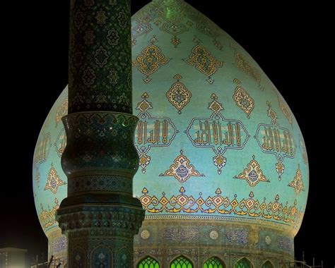 Imam Mahdi Jamkaran mosque dome and minaret at night, Qom,… | Flickr