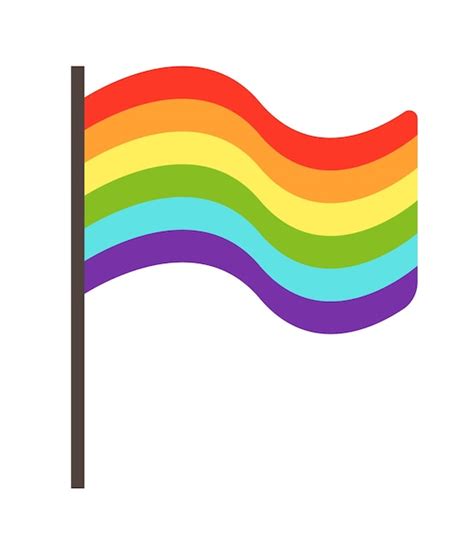 Lgbt Pride Flag Waving In The Air Vector Illustration High Res Clip