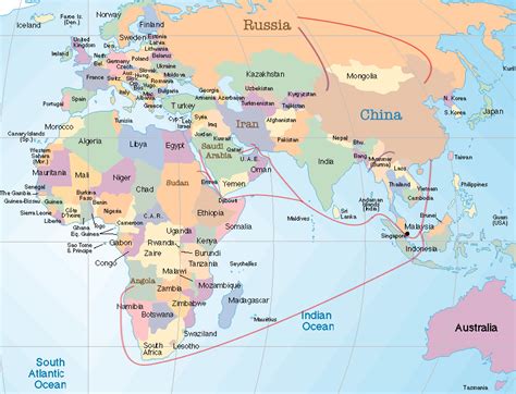Eastern Hemisphere Political Map