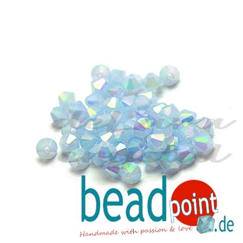 Beadpoint Delara Mc Bead Bicone Sky Blue Opal Ab X Mm St Ck