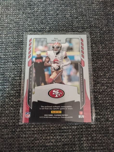 2022 Panini Playbook Mammoth Material Danny Gray Relic 199 MM 36 EBay