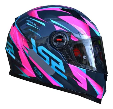 Capacete Feminino Ls2 Ff358 Draze Cinza Rosa Fechado Moto