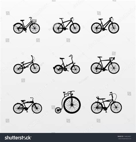 Bicycles (Set Of 9 Bikes ) Stock Vector Illustration 144624821 ...