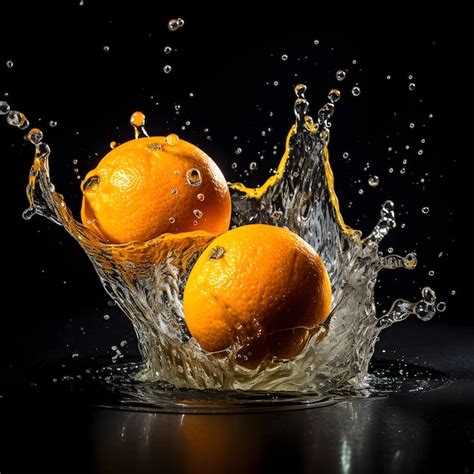 Premium AI Image | Photo orange water splash with orange