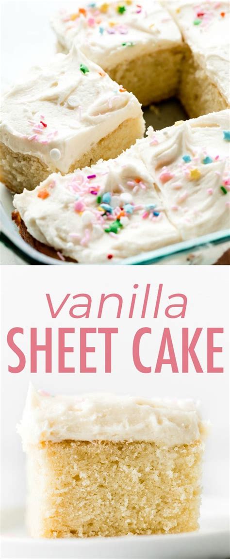 Vanilla Sheet Cake With Whipped Buttercream Frosting Sally S Baking