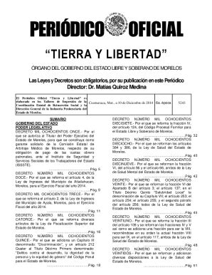 Fillable Online Periodico Morelos Gob Suprema Corte De Justicia De La