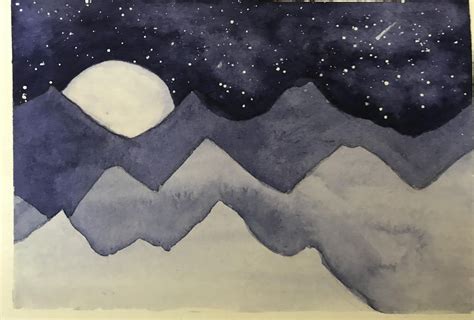 9 Watercolor Techniques Negative Space Mountains Kolbie Blume