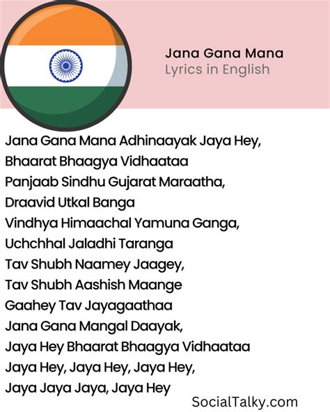 Jana Gana Mana Lyrics In English Facts And History Of National Anthem