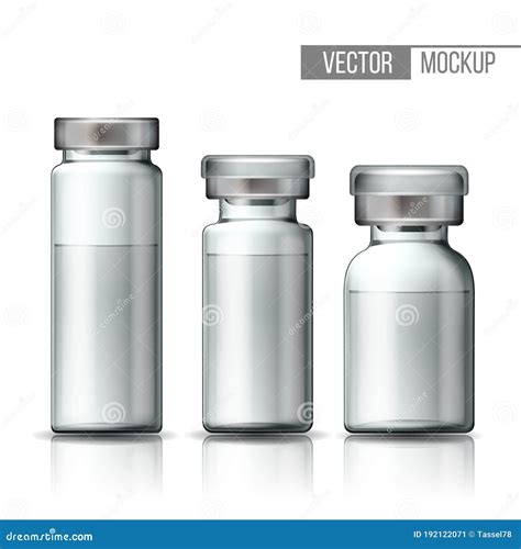 Template Of Transparent Glass Medical Vial With Aluminium Cap Stock