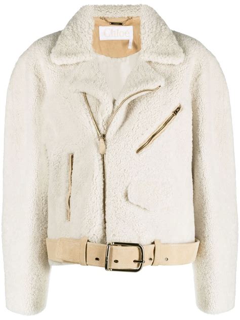 Chlo Shearling Biker Jacket Farfetch