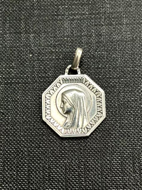 Ancien Pendentif En Argent Massif M Daille Sainte Vierge Marie Eur