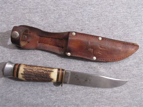 Vintage York Cutlery Co Solingen Germany Blade Knife With Sheath