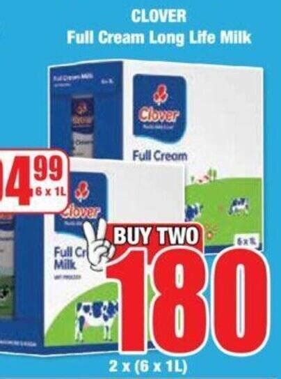 CLOVER Full Cream Long Life Milk Offer At Boxer