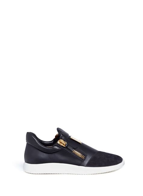 Giuseppe Zanotti Runner Suede Panel Leather Skate Slip Ons Modesens