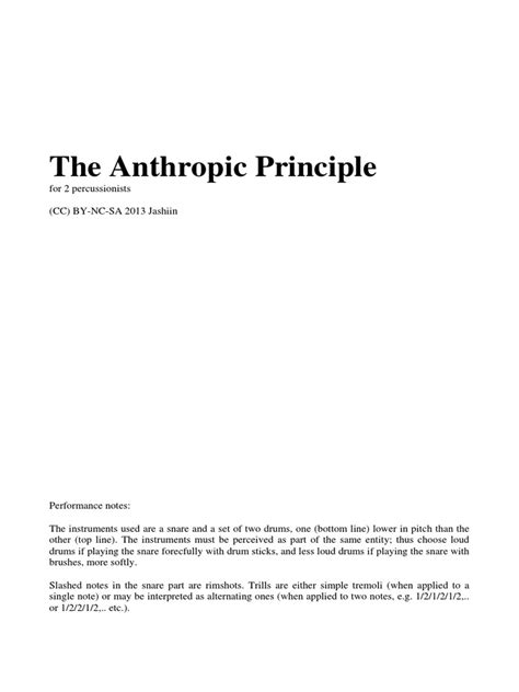 The Anthropic Principle PDF | PDF | Drum | Music Production