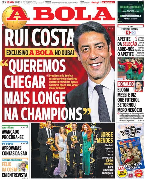 Fora De Jogo Capas A Goleada De Portugal A Ambi O De Rui Costa E