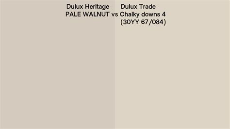 Dulux Heritage Pale Walnut Vs Dulux Trade Chalky Downs 4 30yy 67084 Side By Side Comparison