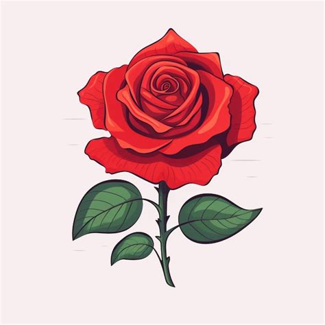 Rose Drawing Cartoon Vector Premium Ai Generated Vector