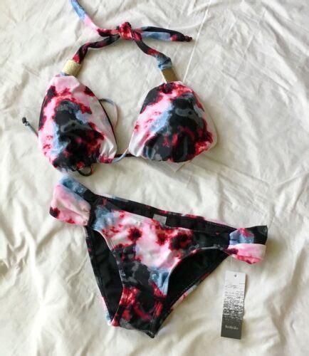 NWT Juniors Kensie Two Piece Halter String Bikini Swimsuit Bathing Suit SZ XS EBay