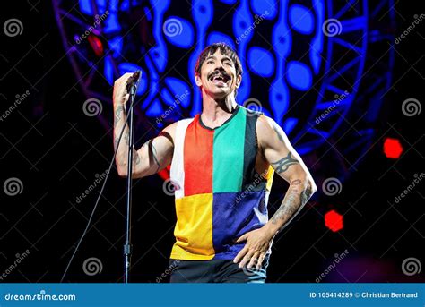 Anthony Kiedis Frontman Of Red Hot Chili Peppers Music Band Performs In Concert At FIB