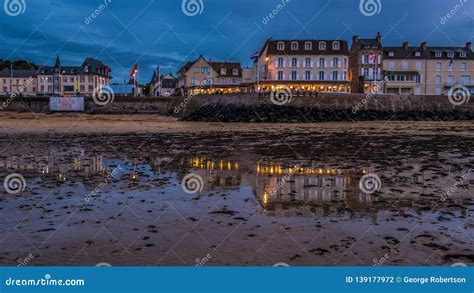 Night on the Beach at Arromanches Les Bains Stock Photo - Image of ...