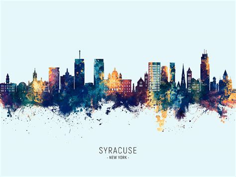 Syracuse New York Skyline Digital Art by Michael Tompsett - Pixels