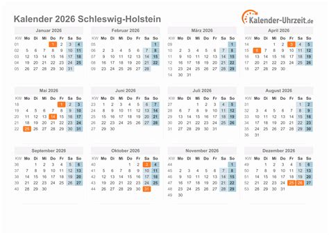 Feiertage Schleswig Holstein Kalender