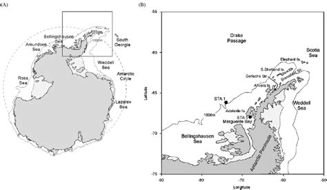 A Map Of The Antarctic Continent Showing The Location Of The Study