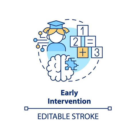 2d Editable Multicolor Early Intervention Icon Simple Isolated Vector