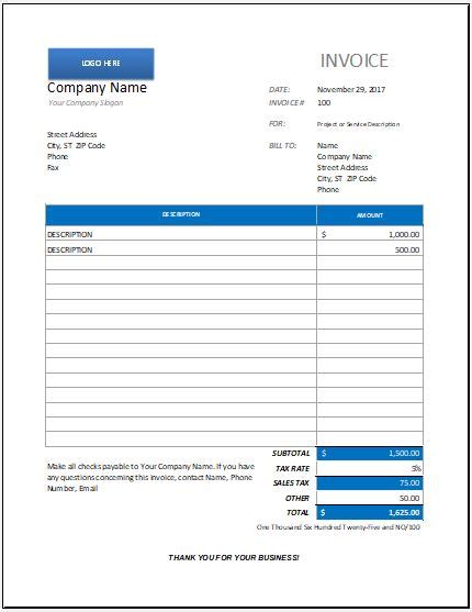 Free 35 Invoice Forms In Pdf Excel Ms Word Free Printable Invoice