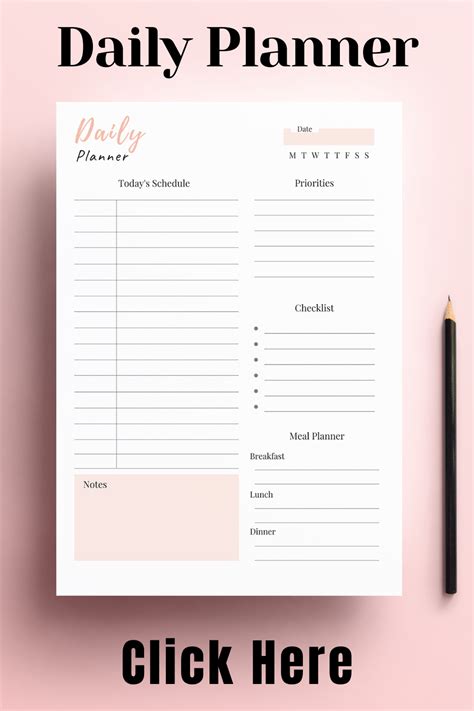 Printable Daily Planner Hourly Planner Day Etsy Hong Kong